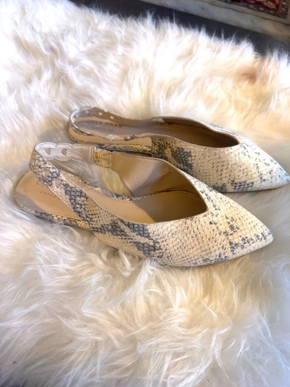 Women Cole Haan nubuck leather slingback sandals pointy toe sz 7,5